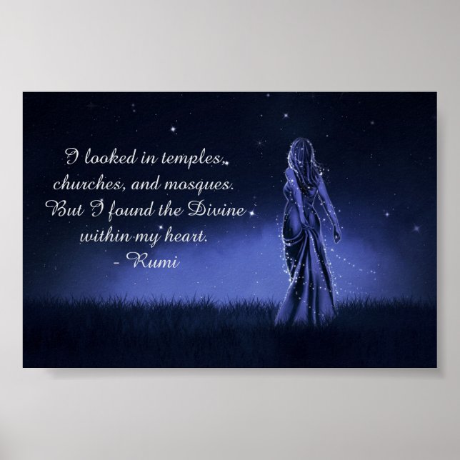 Poster O Divino Dentro do Meu Coração Citação Espiritual (Frente)