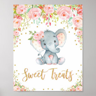 Poster O doce trata a decoração do chá de fraldas do