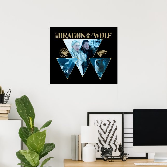 Poster O Dragão e o Wolf Daenerys e Jon Graphic (Escritório em casa)