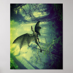 Poster O Dragão Verde da Terra, a Nature Fantasy Art