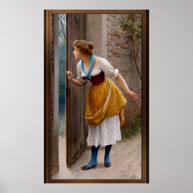 Poster O Eavesdropper de Eugen von Blaas (Frente)