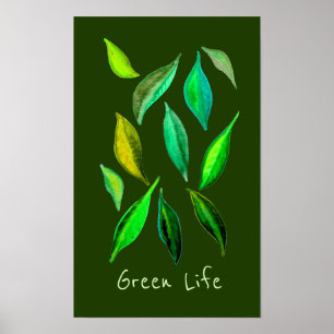 Poster O eco verde do slogan da vida deixa a ilustração