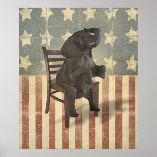 Poster O elefante do GOP toma sobre à cadeira a polític