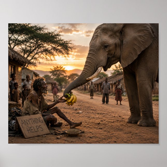 Poster O Elefante Que Compartilhou Sua Comida (Frente)