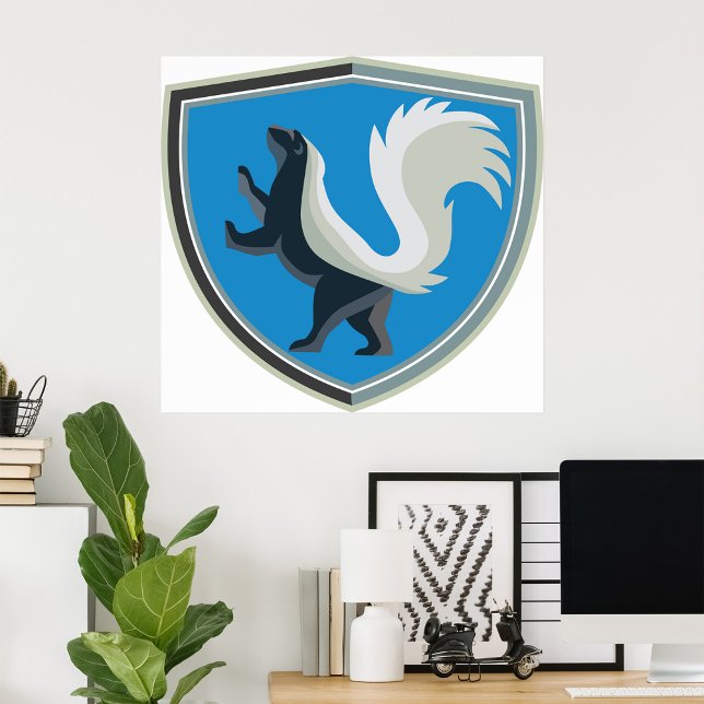 Poster O Elegante Skunk Emblem Wildlife Inspirou Crest (Criador carregado)