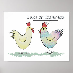 Poster O Engraçado Chicken era um Ovo de Páscoa