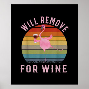 Poster O Engraçado Flamingo Vai Remover O Vinho Do Amor