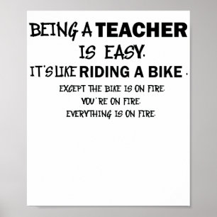 Poster O ensino é fácil como a montada de uma bicicleta