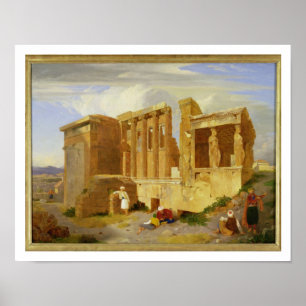 Pôster O Erechtheum, Atenas, com figuras no Foregr