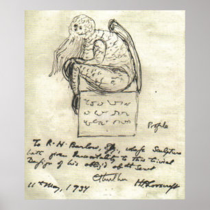 Pôster O esboço 1934 de Lovecraft