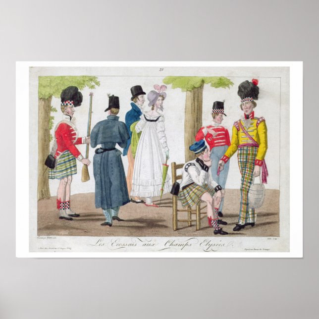 Pôster O Escocês no Champs Elysee, gravado por Ju (Frente)