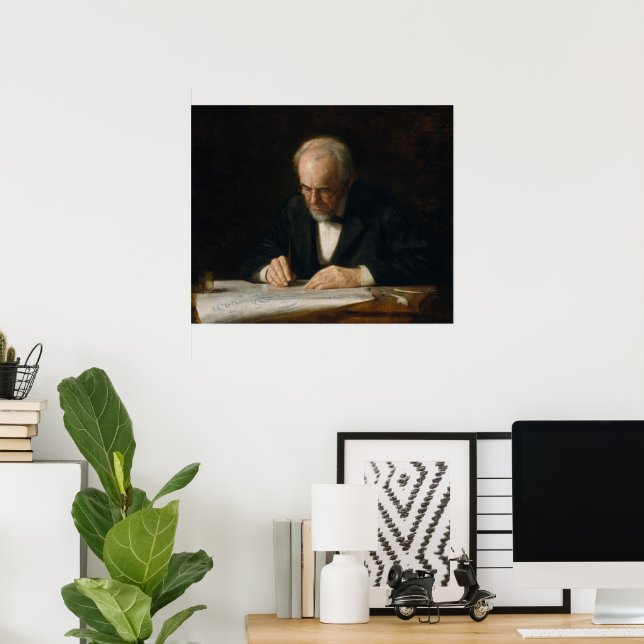 Poster O Escrevendo Mestre por Thomas Eakins (Escritório em casa)