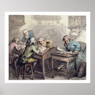 Poster O escritório de um comerciante, 1789 (caneta &