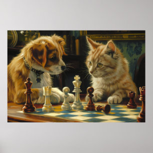 Poster O espaçador dos estudiosos   Gato e Cachorro Jogan