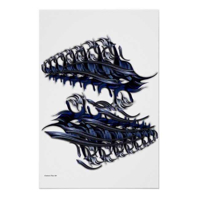 Pôster "O Espaço Azul Sublinhado", Poster brilhante (Frente)