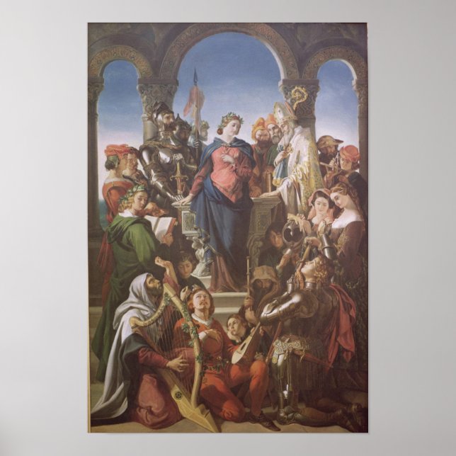 Pôster O Espírito de Chivalry, c.1845 (Frente)