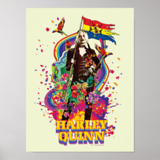Poster O Esquadrão Suicida | Harley Quinn Flowers & Rainb