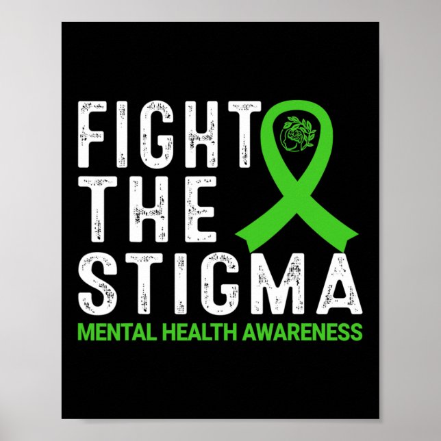 Poster O Estigma Conscientização da Saúde Mental (Frente)