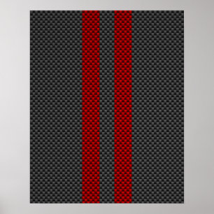Pôster O estilo vermelho da fibra do carbono de Borgonha