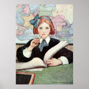 Poster O estudioso de Jessie Willcox Smith