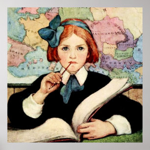 Poster O Estudioso por Jessie Willcox Smith