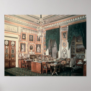Pôster O estudo de Alexander III no palácio de Gatchina