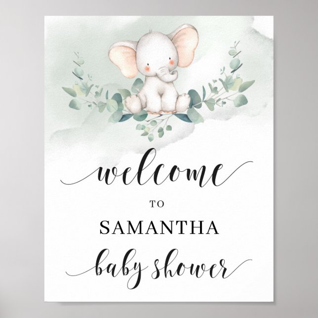 Poster O eucalipto verde-elefante bonito deixa sinal de b (Frente)