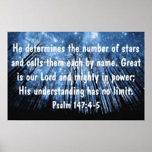 Pôster O excelente é nosso 147:4 dos salmos do verso da