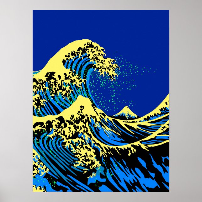 Poster O Excelente Hokusai Wave em estilo de arte Pop (Frente)