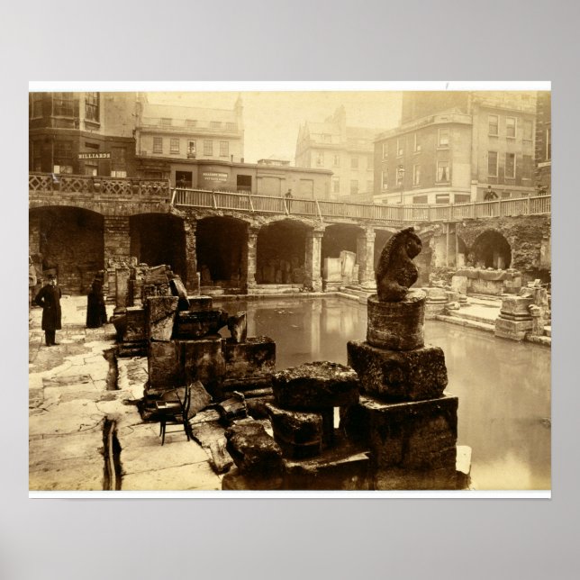 Poster O Excelente Roman Bath, Bath (foto b/w) (Frente)