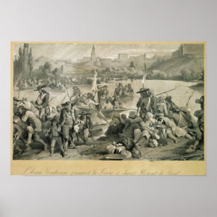 Pôster O exército de Vendean que cruza o Loire