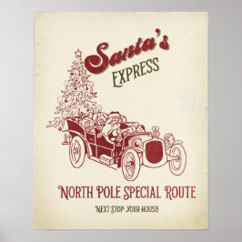 Poster O Expresso Vintage de Natal do Papai Noel