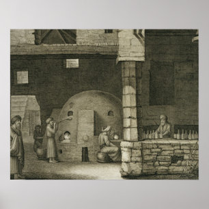 Pôster O fabricante da garrafa de vidro, das artes do