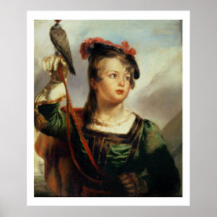 Pôster O falcoeiro novo, 1835 (óleo no painel)