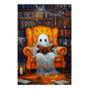 Pôster O Fantasma de Bookish Cena da Biblioteca do Cozy