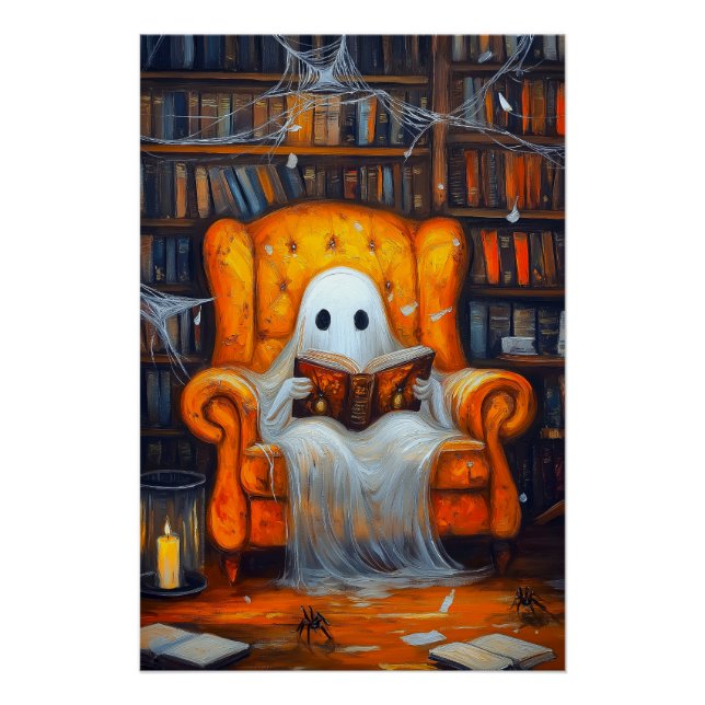 Pôster O Fantasma de Bookish | Cena da Biblioteca do Cozy (Frente)