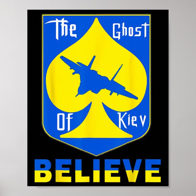 Poster O Fantasma De Kiev Acredita - Eu Estou Com a Ucrân (Frente)