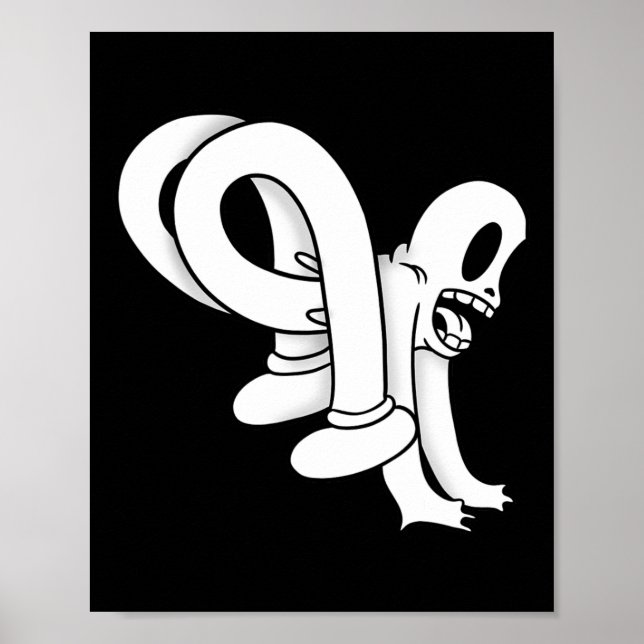 Poster O Fantasma Palhaço Twisty Blackwork (Frente)