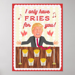 Poster O fast food engraçado de Donald Trump frita o dia