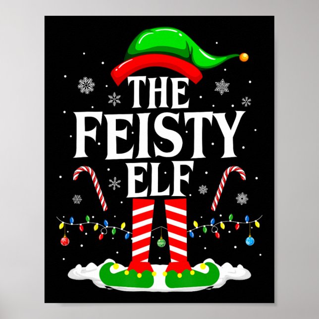 Poster O Feiste Elf Xmas Engraçado Grupo Familiar Compatí (Frente)