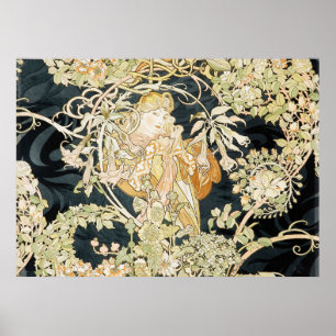 Poster O Femme de Mucha um Marguerite do la