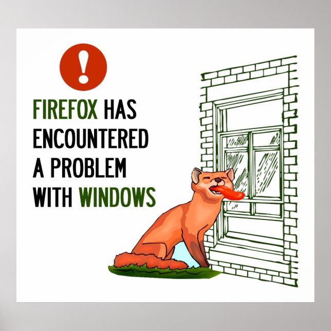 Pôster O Firefox encontrou um problema no Windows (Frente)