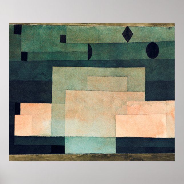Poster O Firmamento Acima do Templo (1922) por Paul Klee (Frente)