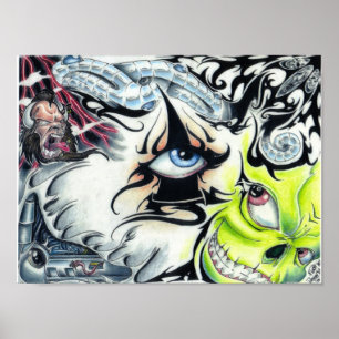 Pôster o flash de tatuagem