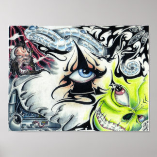 Pôster o flash de tatuagem