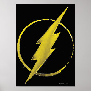 Poster O Flash   Emblema do tórax amarelo