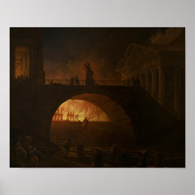 Poster O Fogo de Roma - Hubert Robert (Frente)