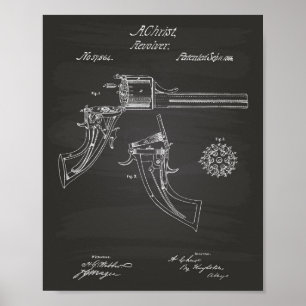 Pôster O fogo revolvendo arma uma arte de 1866 patentes -
