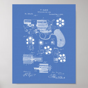 Poster O fogo revolvendo arma uma arte de 1881 patentes -