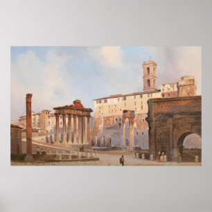 Poster O Fórum Romano de Ippolito Caffi